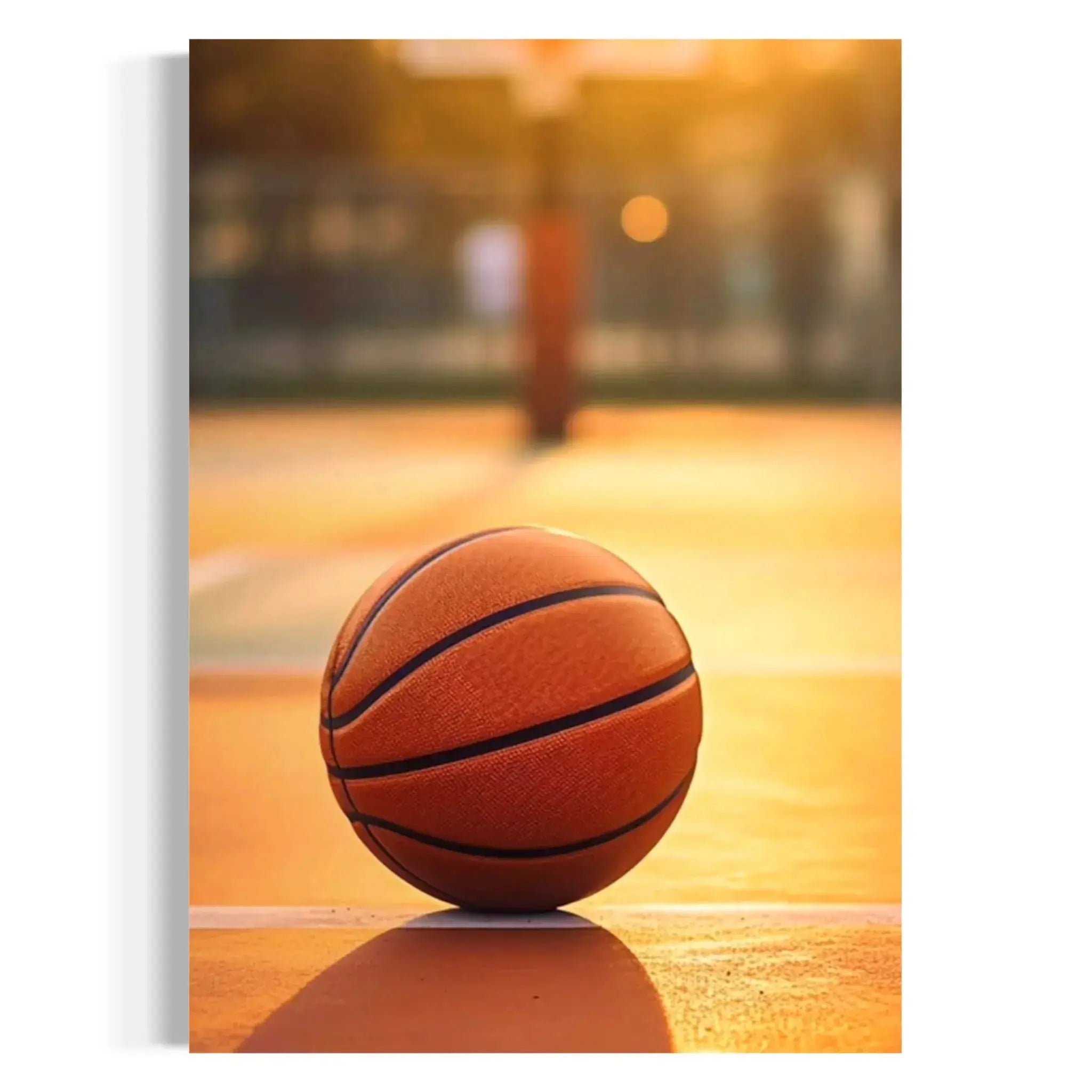 Basketball texture close-up bathed in sunset glow, perfect for the 12 x 16 (Copy) print.