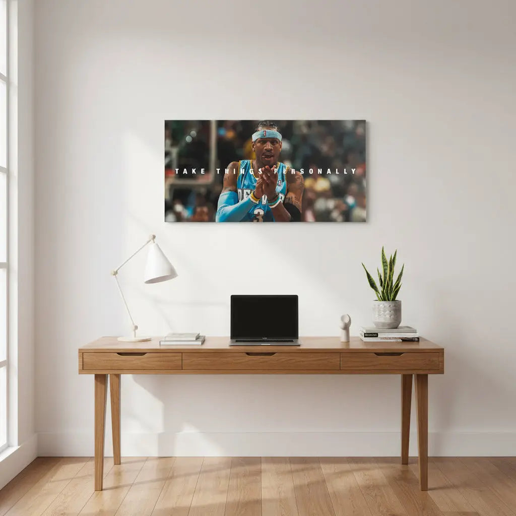 Fine art print texture simulation showcasing the image clarity of Allen Iverson - Take Things Personally.