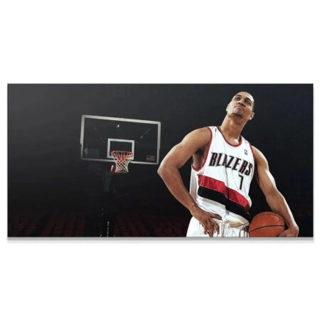 Brandon Roy - Look Up original photo showing the full player, basketball hoop, and dark stadium backdrop.