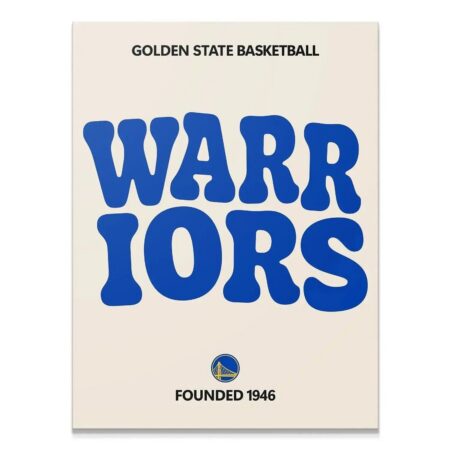 Full view of the 'Broken Text - Warriors' Golden State Basketball poster art on a clean background.