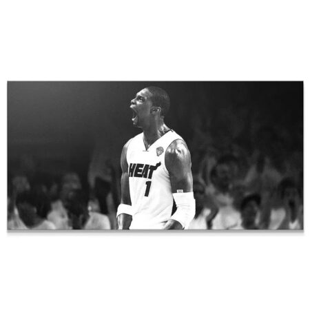 Close-up profile view of Chris Bosh screaming, capturing the intensity of 'Chris Bosh - Success Requires Sacrifice (No Quote)'.