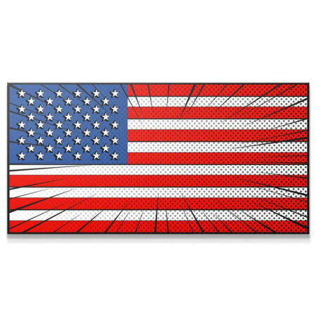 Close-up of the stars and halftone dots texture on the Comic USA Flag canvas print.