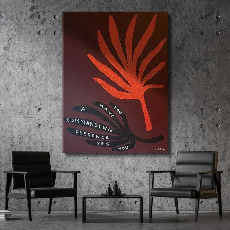 Side view capturing the canvas depth and the powerful composition of Commanding Presence.