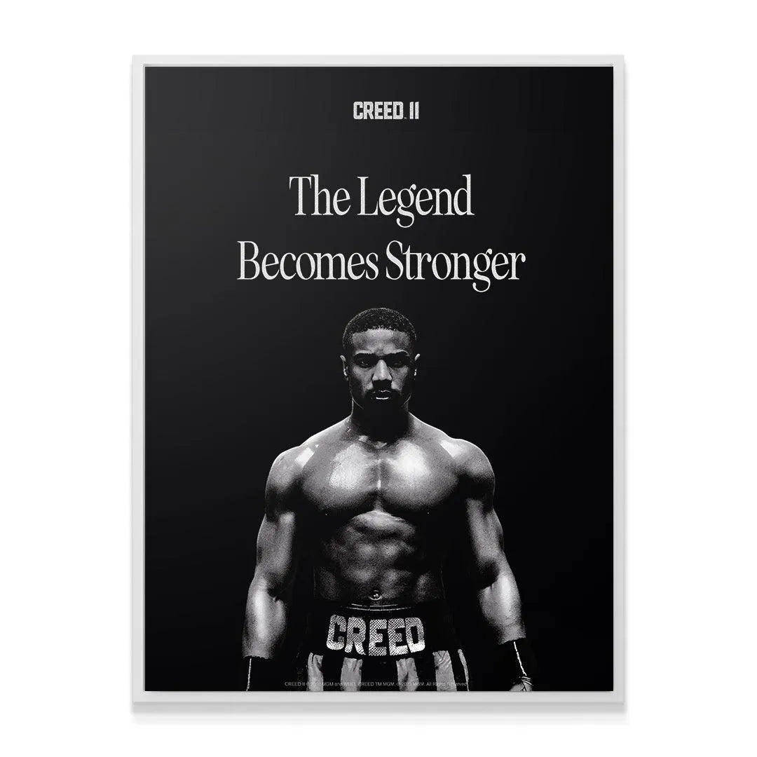 Full-view lifestyle depiction of the large format Creed - The Legend motivational wall canvas.