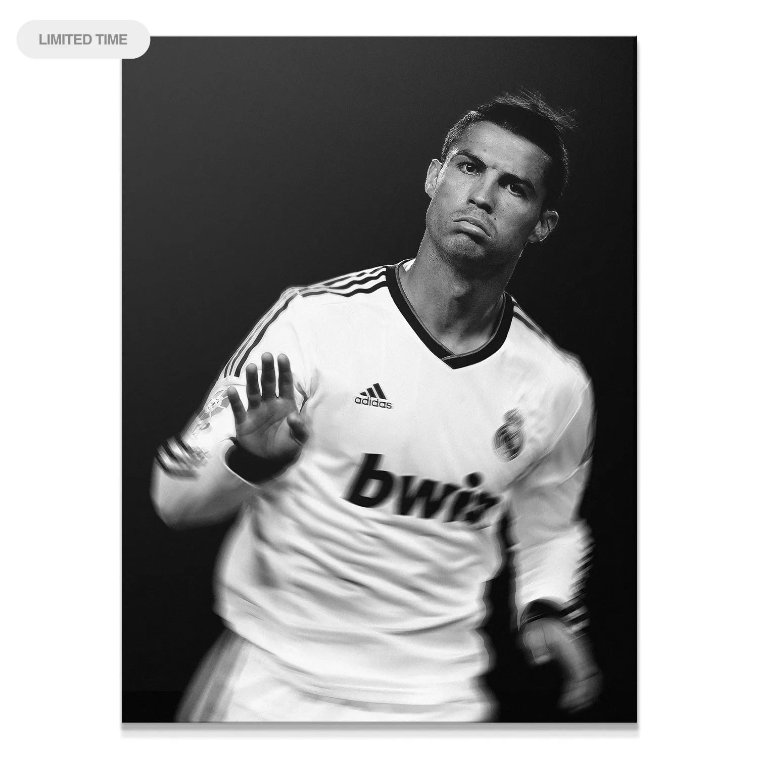 Close-up portrait of determined Cristiano Ronaldo - Calma expression during the match.