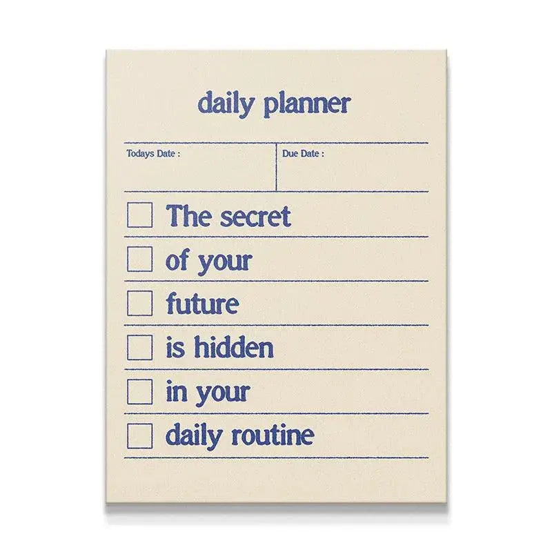 Close-up view of the motivational quote section on the Minimalist Daily Planner.
