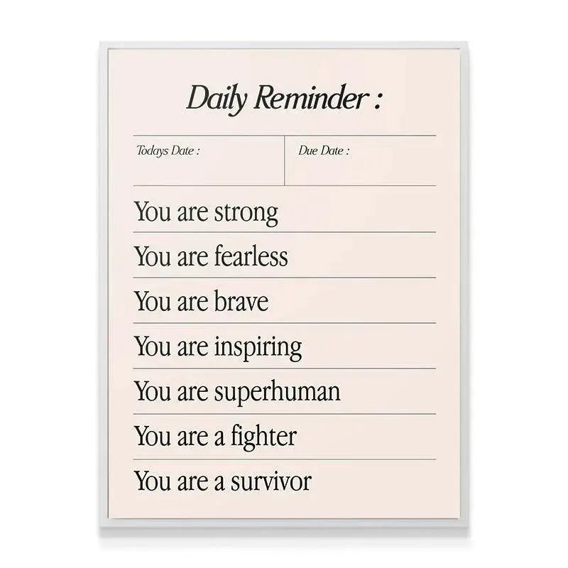 Lifestyle image of the Daily Survivor card placed on a tidy wooden desk next to a journal and coffee mug.