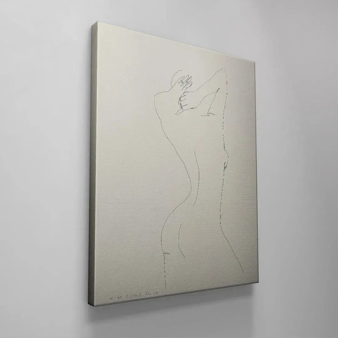 Abstract representation of the subtle waist curve and hip line in Daisy No 26 - White figure art.