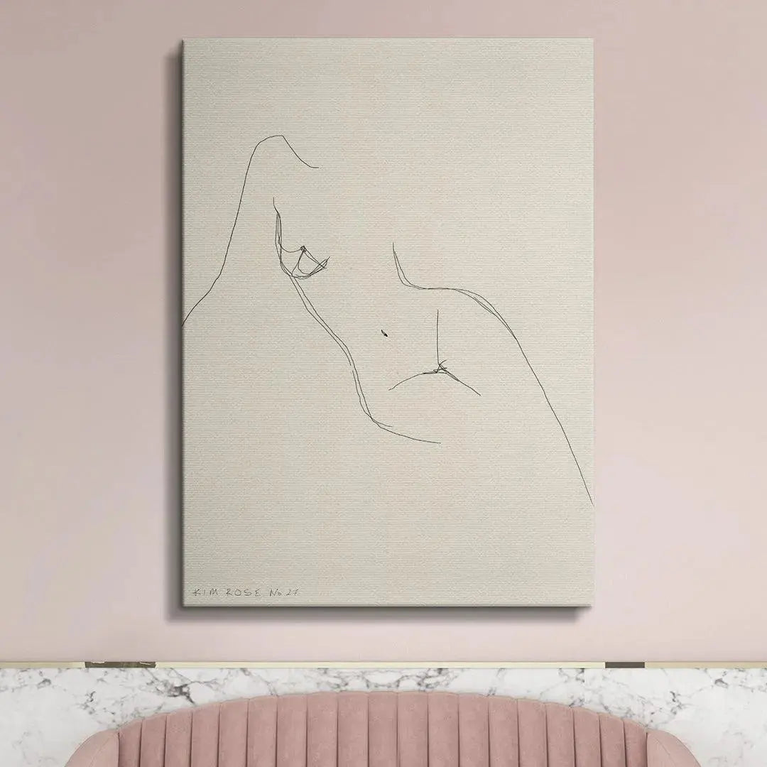 Abstract figure study angle focusing on the torso outline in the artwork Daisy No 27 - White.