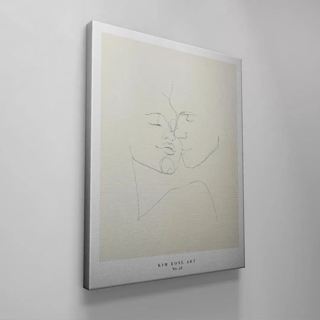 Detail focusing on the delicate curves and closed eyes captured within the Daisy No 28 - White design.