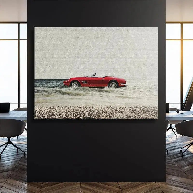 The texture of the pebbled shore meeting the foamy seawater in the iconic Day Off artwork.