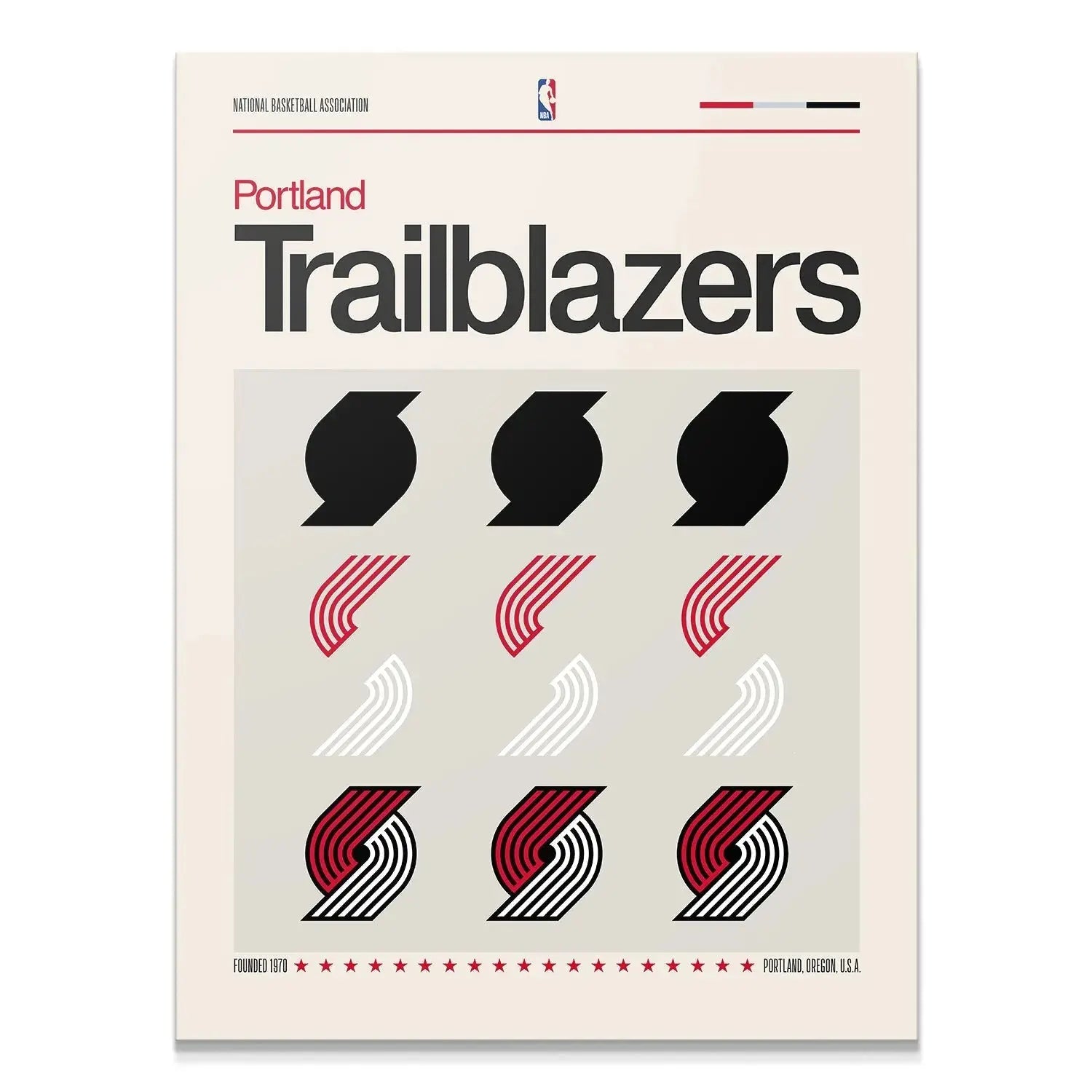 Full vertical view of the classic Deconstructed Logo - Blazers print poster design