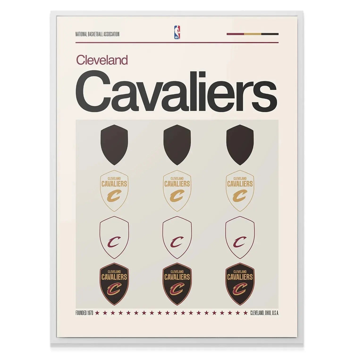 Texture shot highlighting the matte finish of the paper used for the 'Deconstructed Logo - Cavaliers' poster.