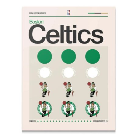 Full overhead view of the Deconstructed Logo - Celtics art print, showcasing the entire design layout.