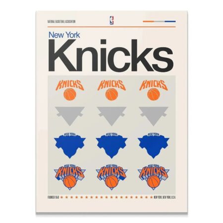Full view of the conceptual Deconstructed Logo - Knicks poster design showcasing all elements.