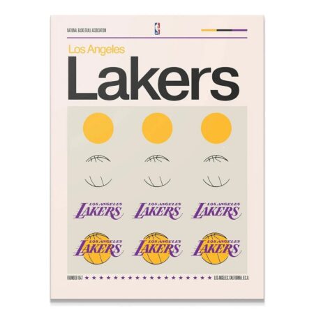 Full view of the artistic Deconstructed Logo - Lakers print showing purple and gold elements.
