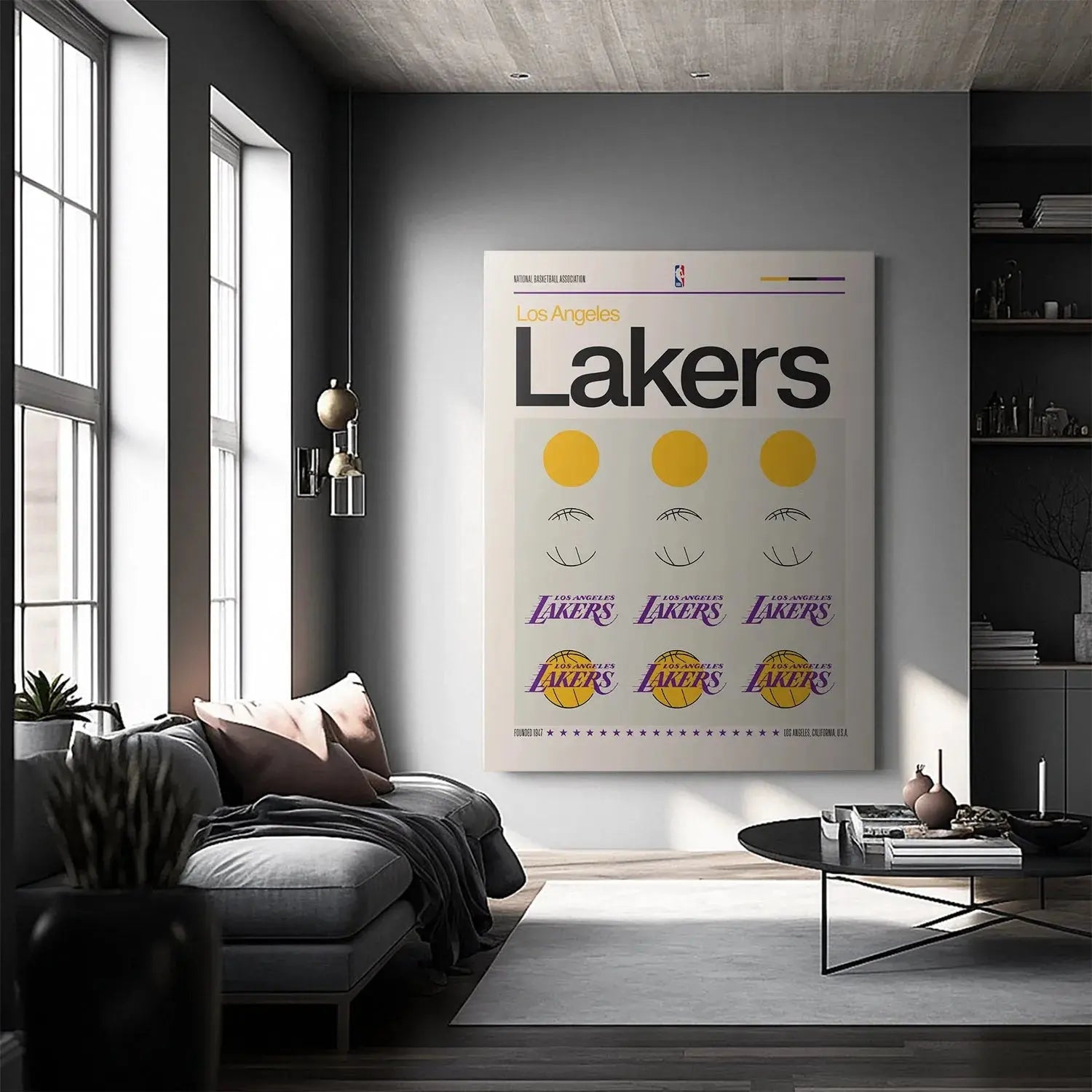 Texture simulation of the high-quality matte paper used for the Deconstructed Logo - Lakers artwork.