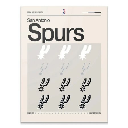 Full view of the minimalist Deconstructed Logo - Spurs poster art, featuring the grid layout.