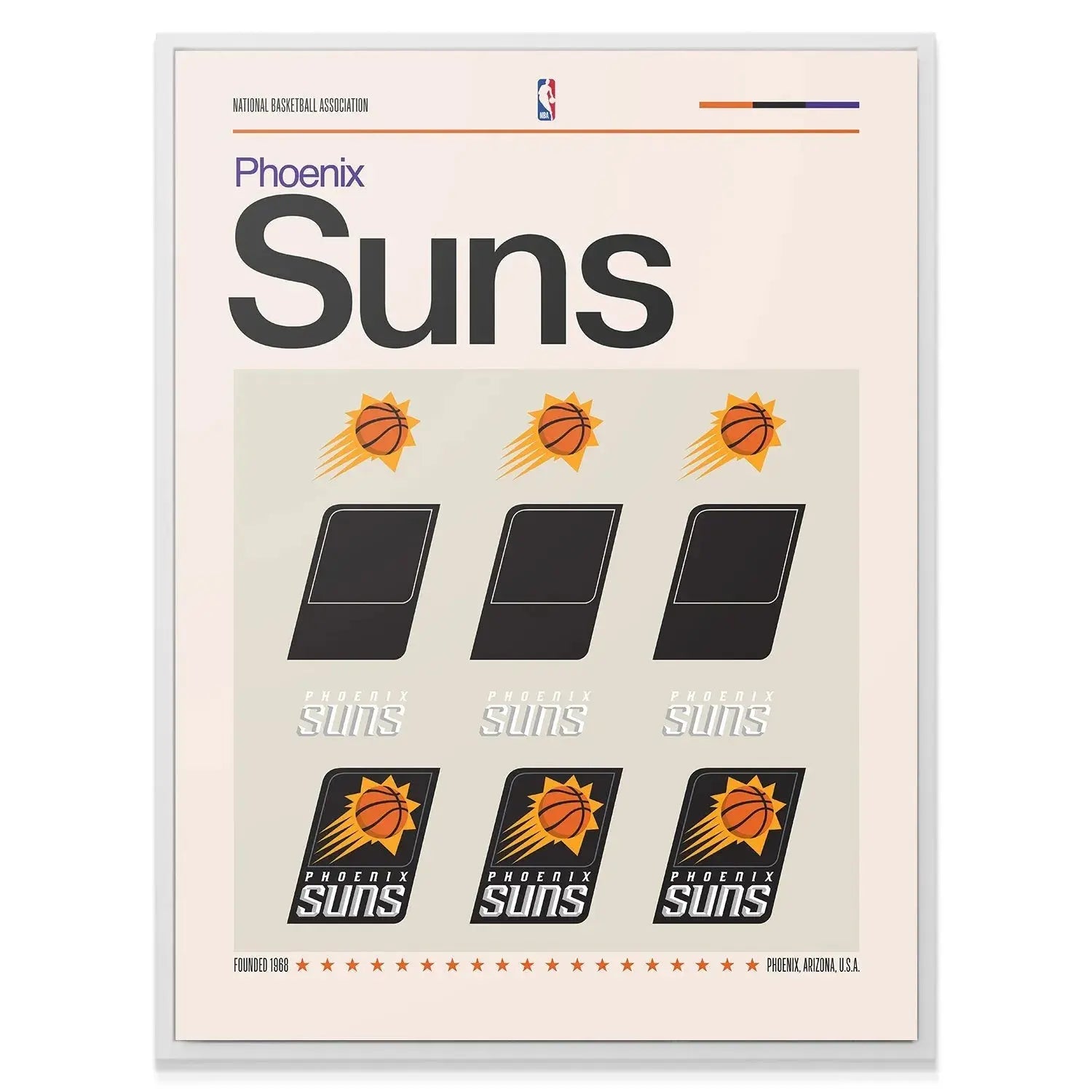 Detailed image of the dark black shield shape elements from the Deconstructed Logo - Suns poster design.