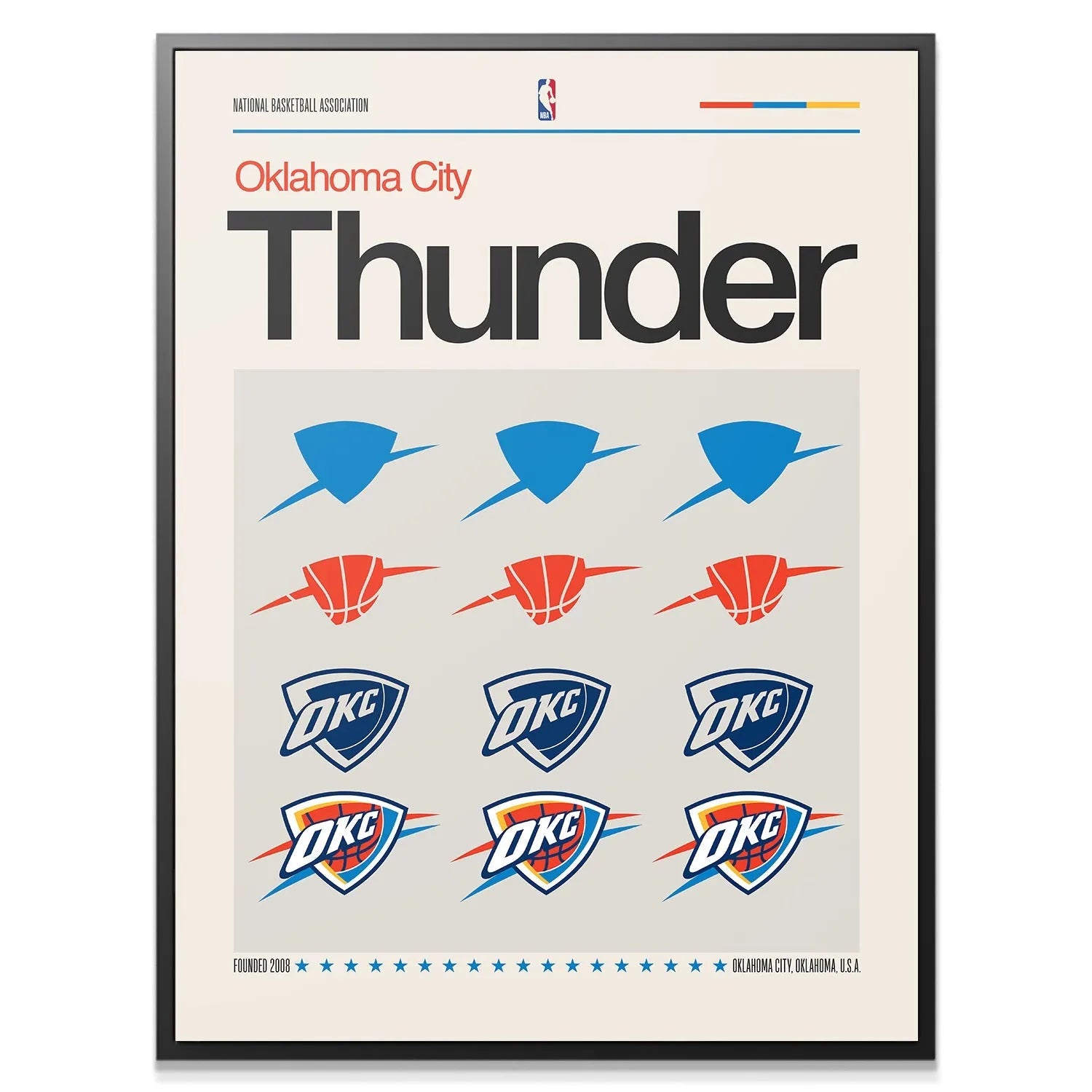 Close-up of the blue shield components within the Deconstructed Logo - Thunder grid display emphasizing sharp lines.
