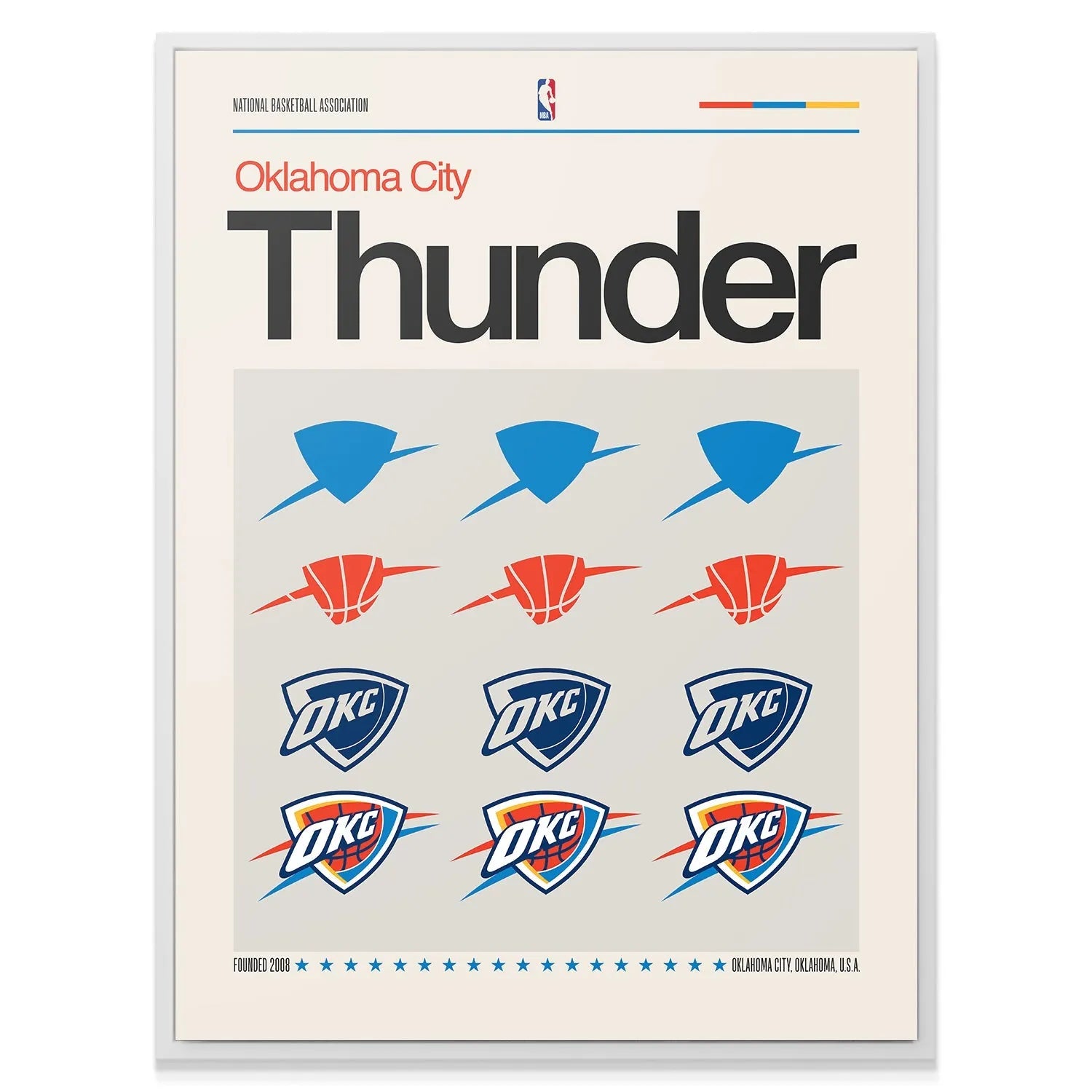 Detailed texture shot of the matte paper finish and vibrant colors of the Deconstructed Logo - Thunder graphic poster.