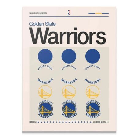 Full overhead view of the striking 'Deconstructed Logo - Warriors' poster art print.