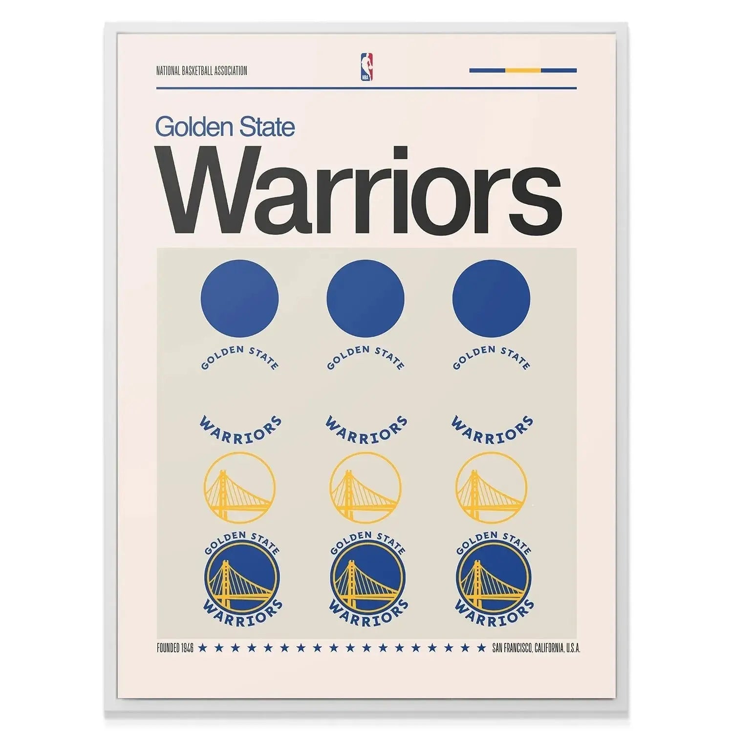 Texture shot revealing the premium matte paper finish of the 'Deconstructed Logo - Warriors' poster.