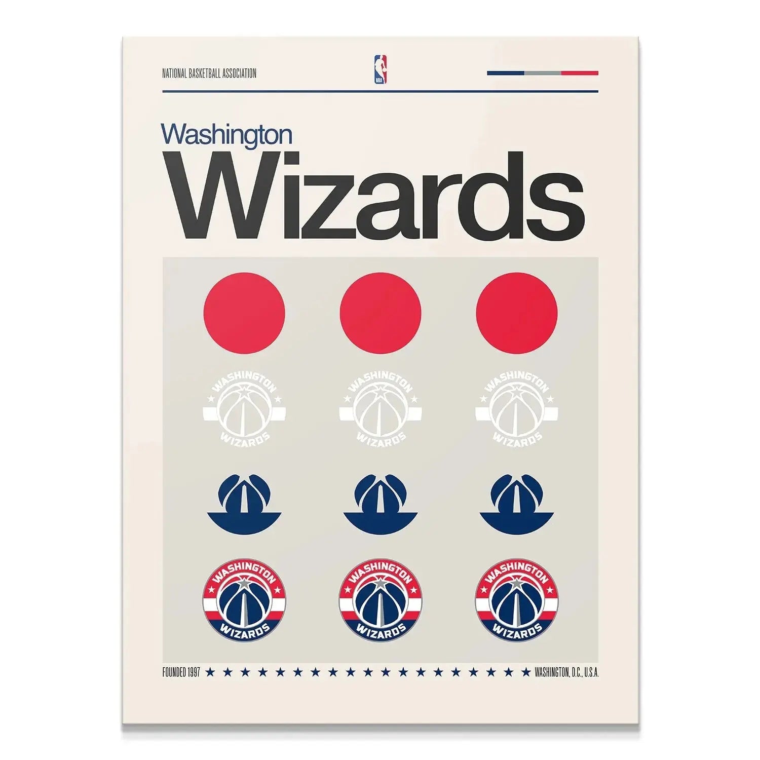 Full overhead view of the Deconstructed Logo - Wizards graphic poster print displaying the core components.