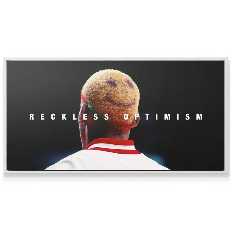 Framed lifestyle shot of the art piece Dennis Rodman - Reckless Optimism displayed in a contemporary setting.