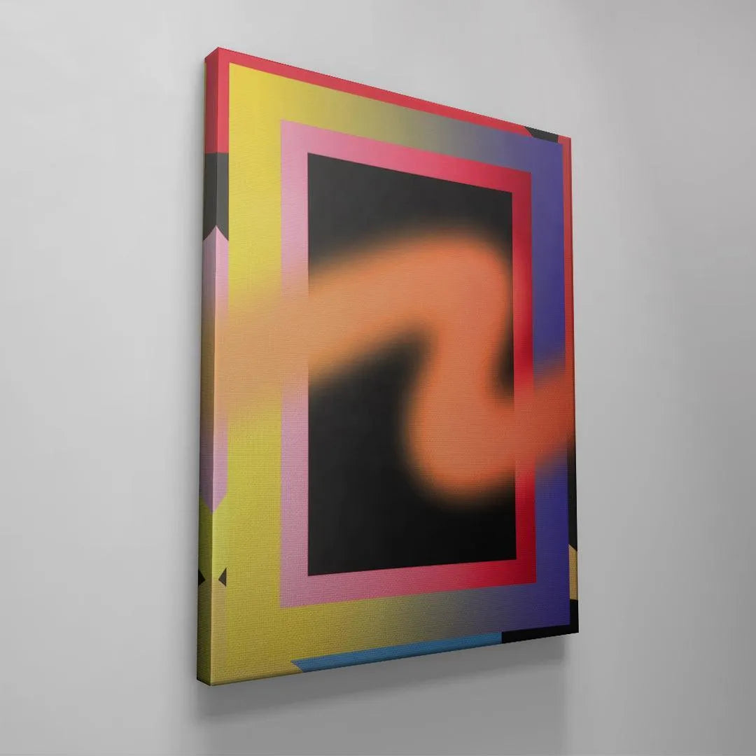 Side angle of the framed "Dodgeball" artwork showcasing its depth on a wall.