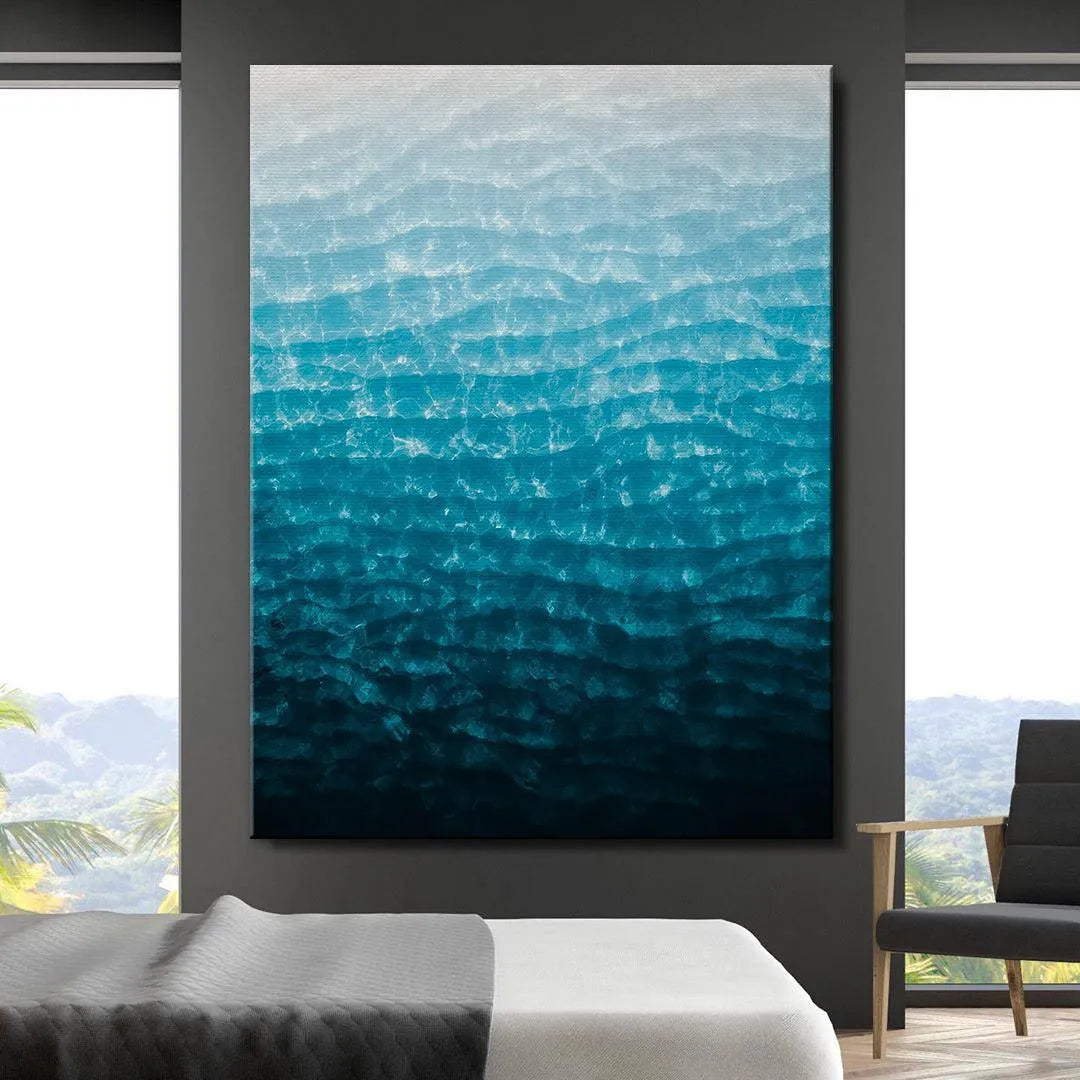 Diagonal angle showing the deep teal coloring of the lower half of the Electric Texture design.