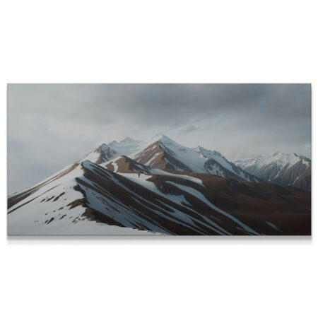 Panoramic view of the vast, snow-dusted mountain range titled Embrace The Journey (No Quote) artwork.