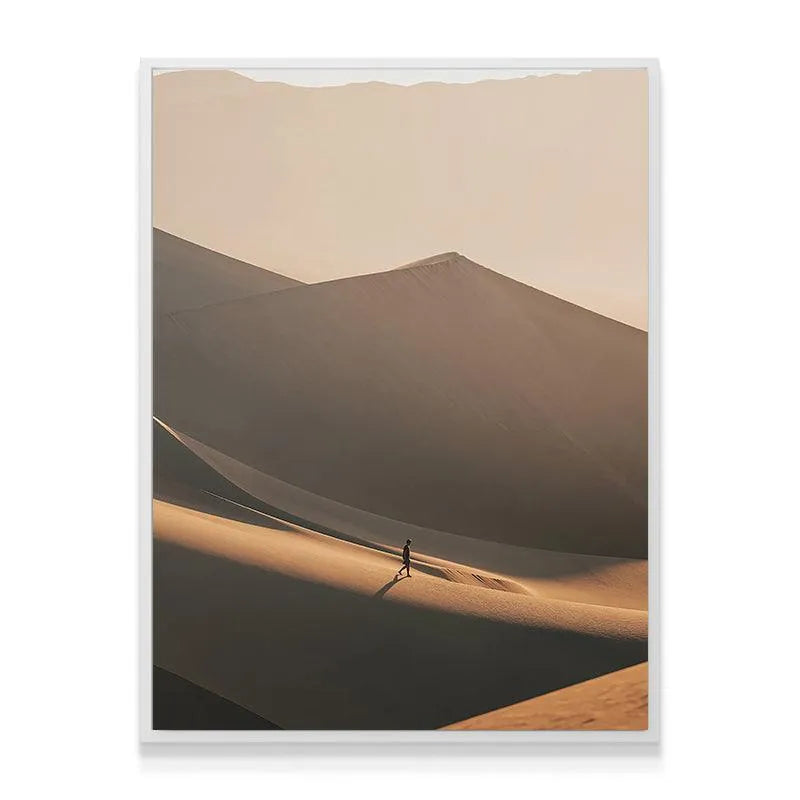 Texture detail of the sweeping curves and subtle sand ripples captured in the 'Endless Sands' artwork.