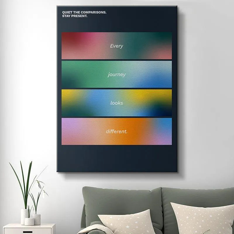 Texture view of the print paper, confirming the matte finish quality of Every Journey Looks Different wall art.