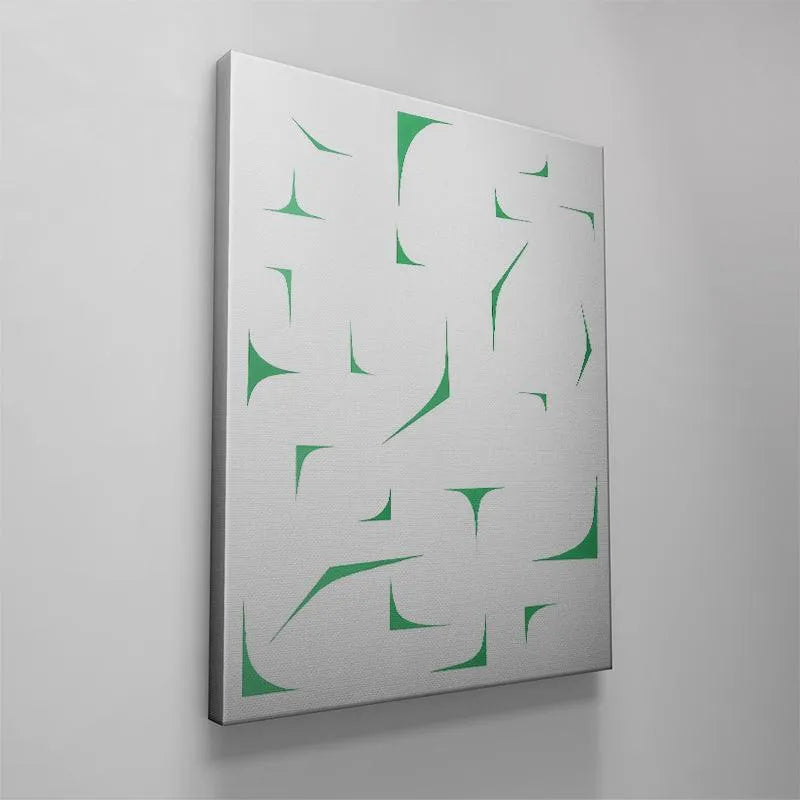 Angled view capturing the subtle shadow cast by the vibrant Flotsam wall decor.