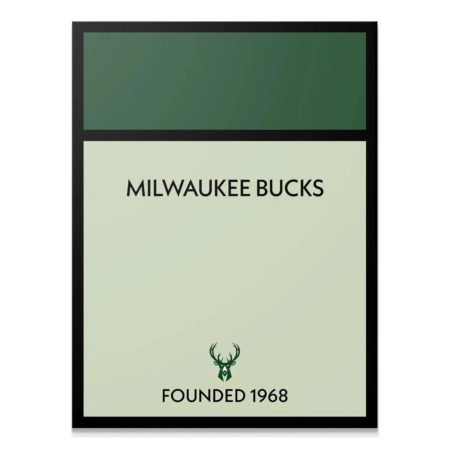 Frontal view of the minimalist Game Board - Bucks art print on a clean white background.