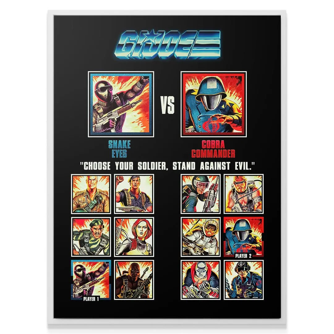Texture detail of the comic book art style used for the GI JOE - Choose Your Soldier, Stand Against Evil print.