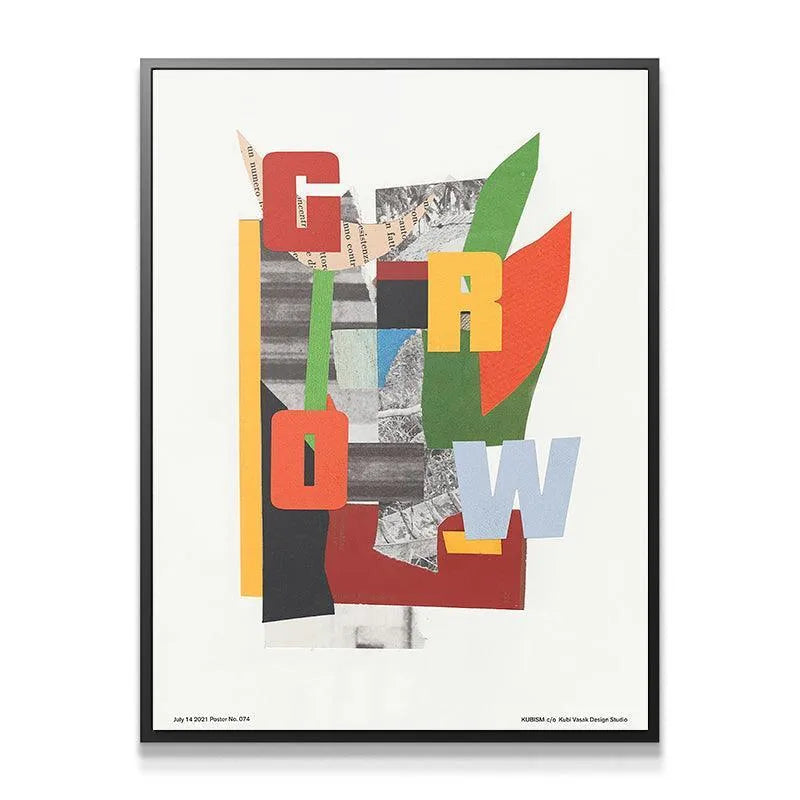 Full framed shot of the contemporary abstract poster titled 'Grow'.