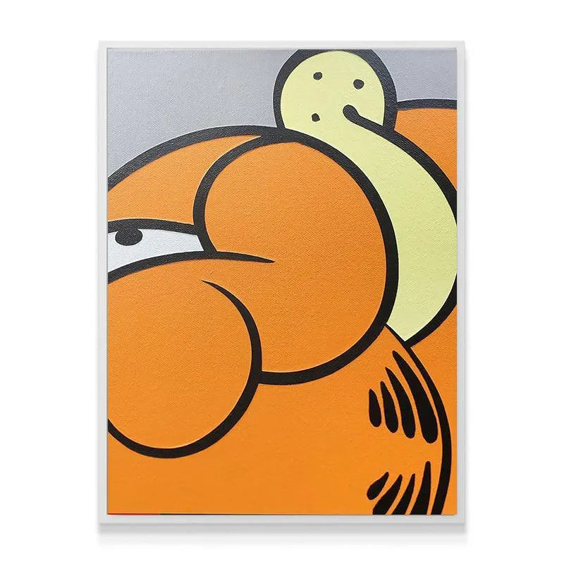 Angled shot of the Grrrfield art print highlighting the gallery-wrapped edge depth.