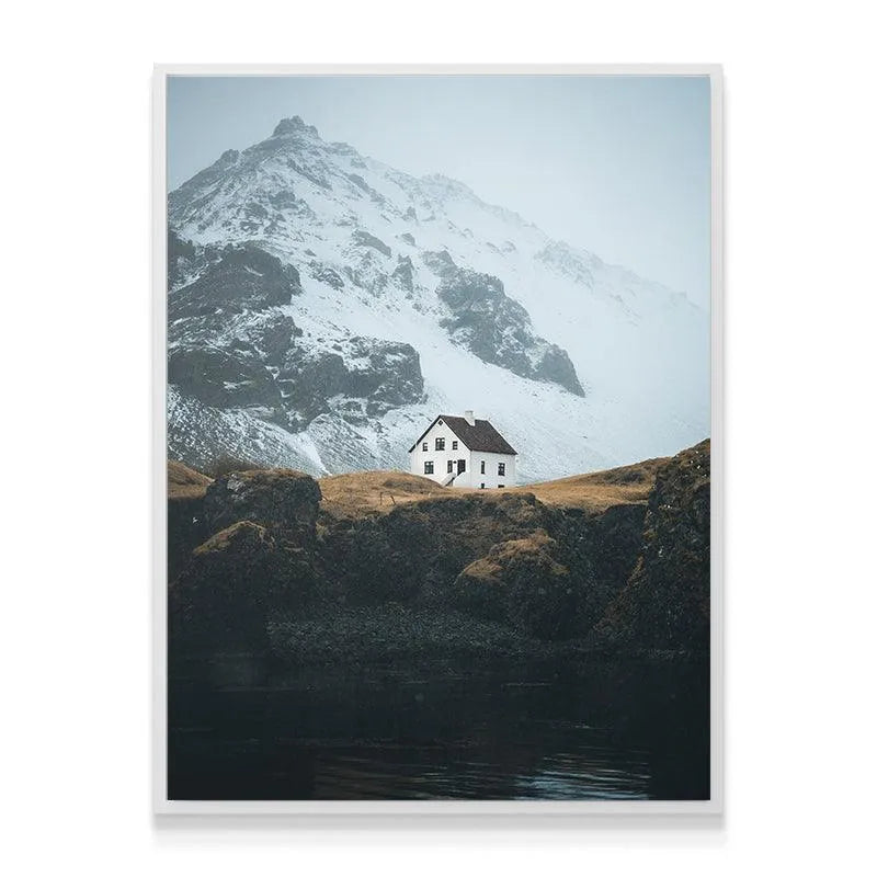 Wide-angle view showcasing the isolated Home balanced against the massive natural landscape.