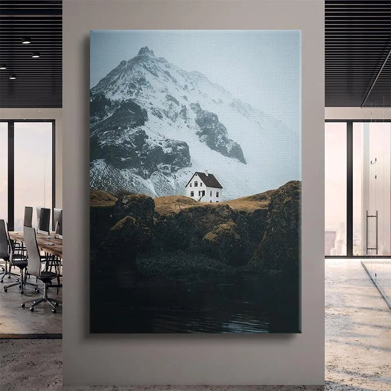 Moody lighting captured around the remote dwelling, defining this beautiful Home art.