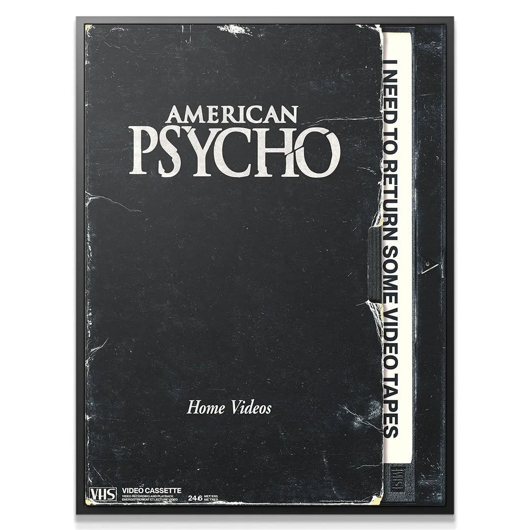 Close-up on the worn spine detail featuring text on the vintage Home Videos sleeve.