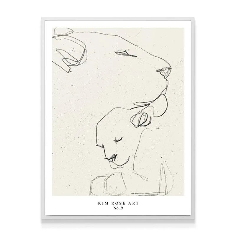 Profile view of the mother Lioness figure in the 'Lioness - White' artwork, showing her strong, serene profile.
