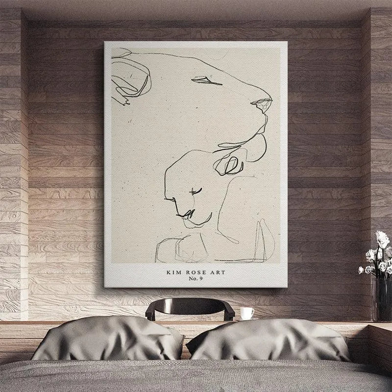 Focus on the smaller cub figure nestled beneath the Lioness - White, emphasizing the protective bond.