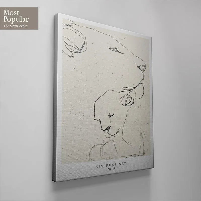 Textured detail of the speckled paper finish visible in the 'Lioness - White' art piece.