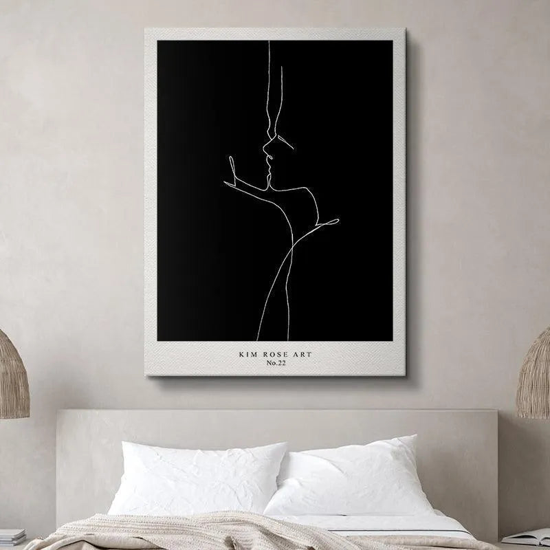 Studio flat lay of the Kim Rose Art No.22 Lovers - Black print before framing.