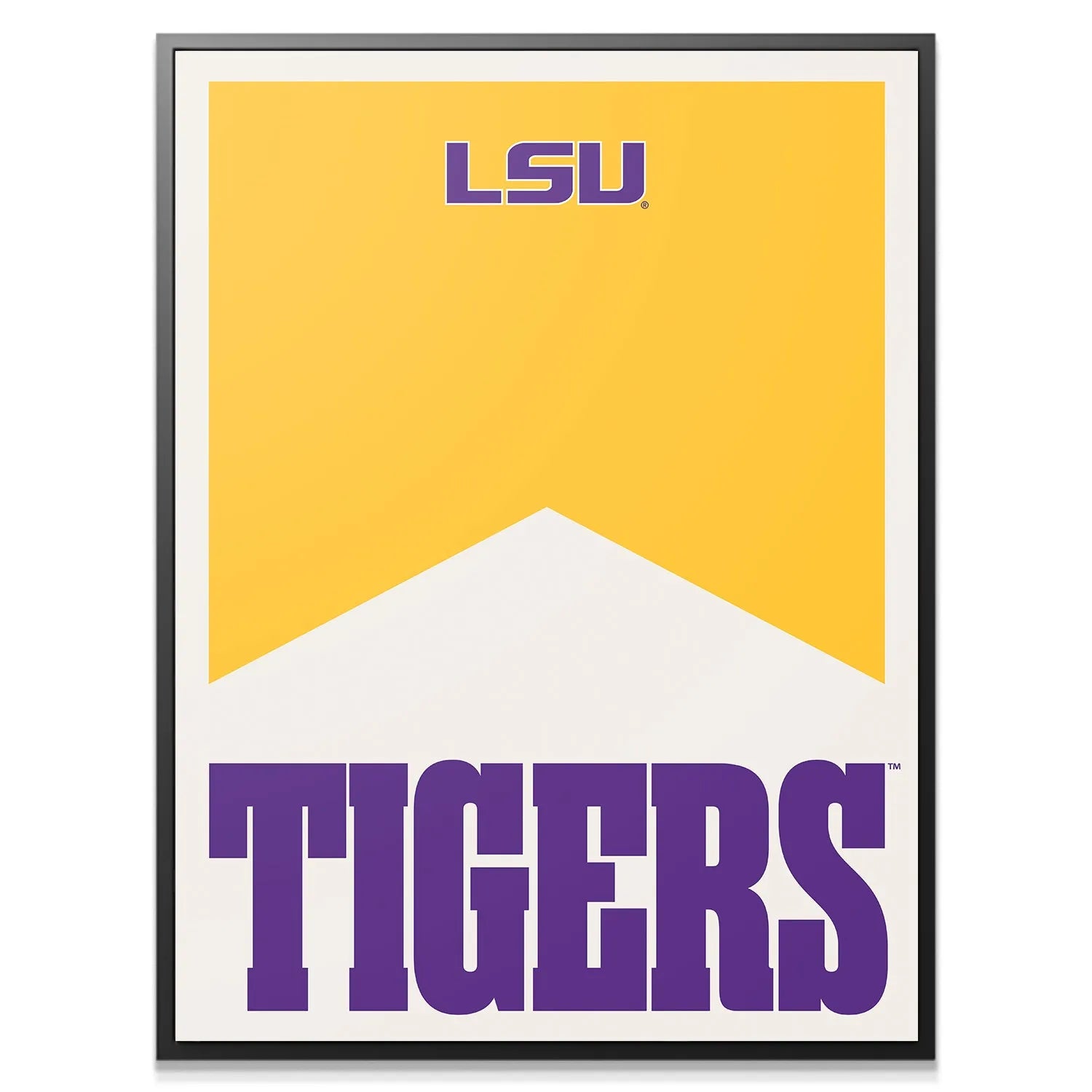 Close-up detail of the 'LSU' lettering on the LSU - Marlboro Minimalism poster highlighting print clarity.