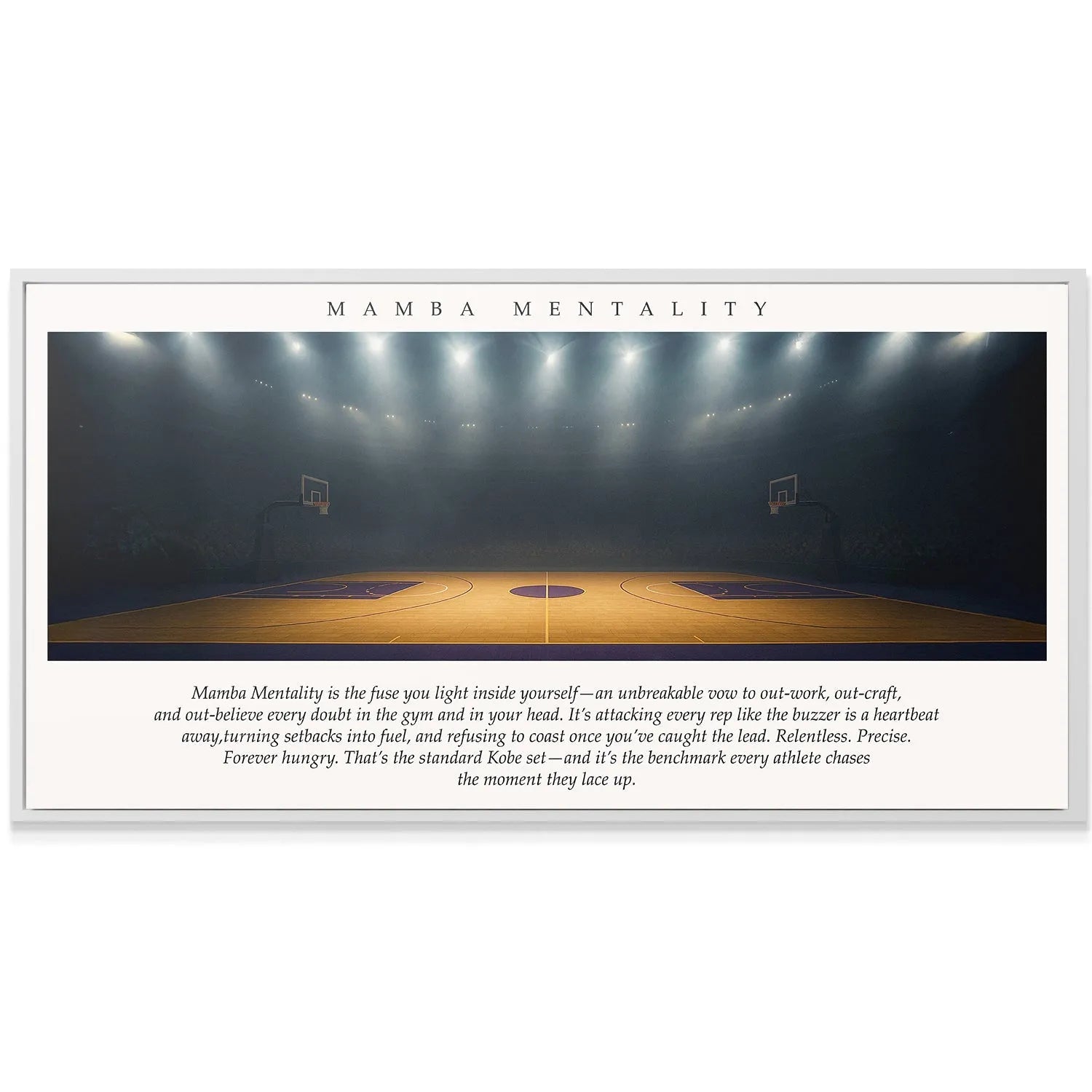 Close-up view of the printed text explaining the meaning of Mamba Mentality dedication.