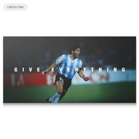Full horizontal view of Maradona celebrating the goal, titled 'Maradona - Give Everything - 2' collectible artwork.