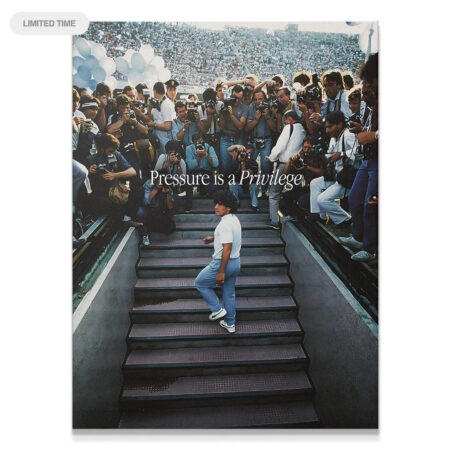 Historical perspective view of Maradona ascending stadium stairs: Maradona - Pressure Is A Privilege
